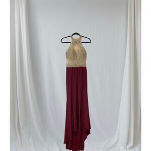 Party Burgundy Size 4 Straight Gown by Foryoudress